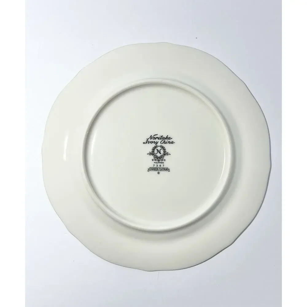 Noritake “Chandon, Platinum” Set of 8 Bone China Bread Plates 7”